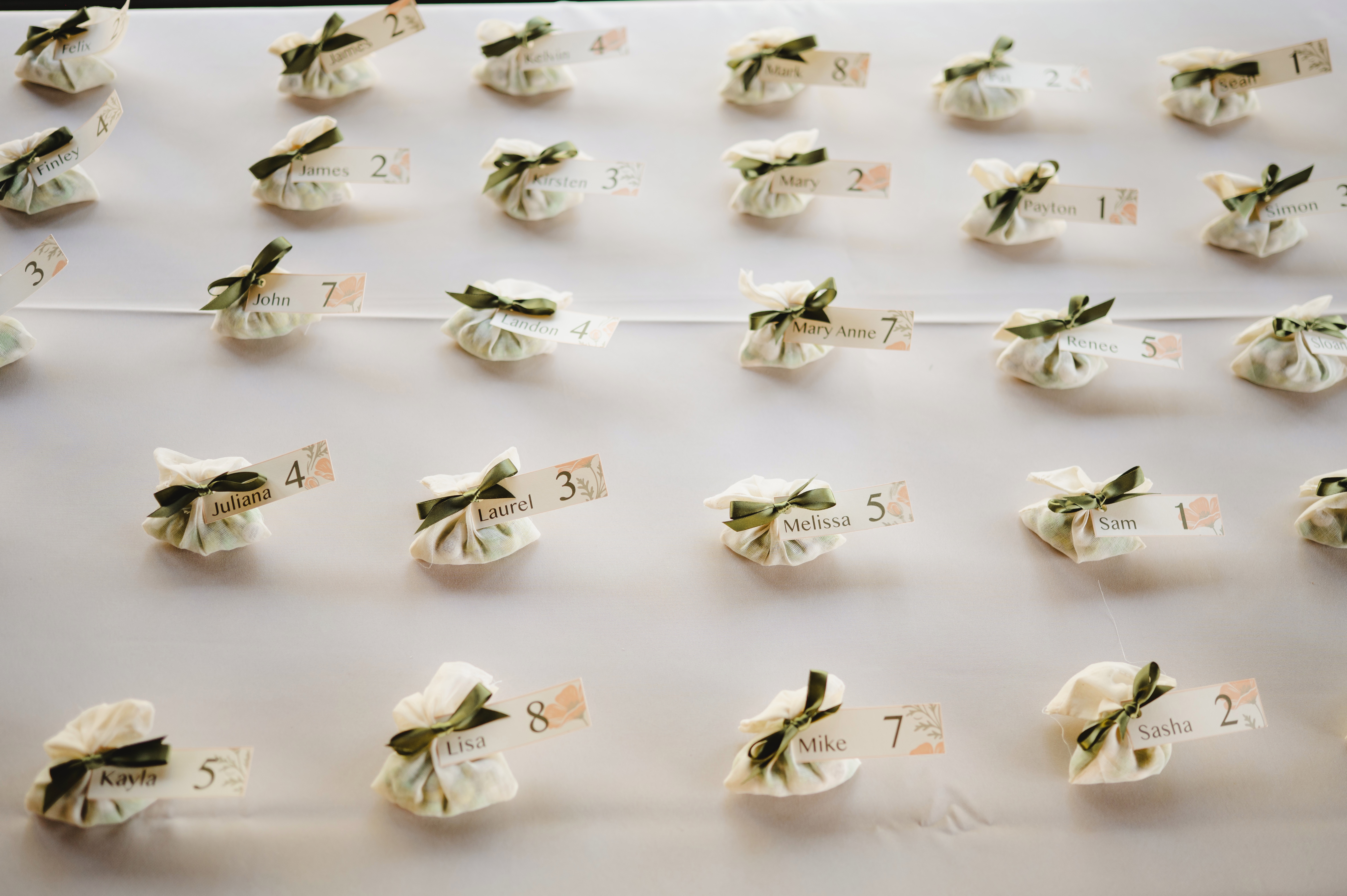wedding seating name tags